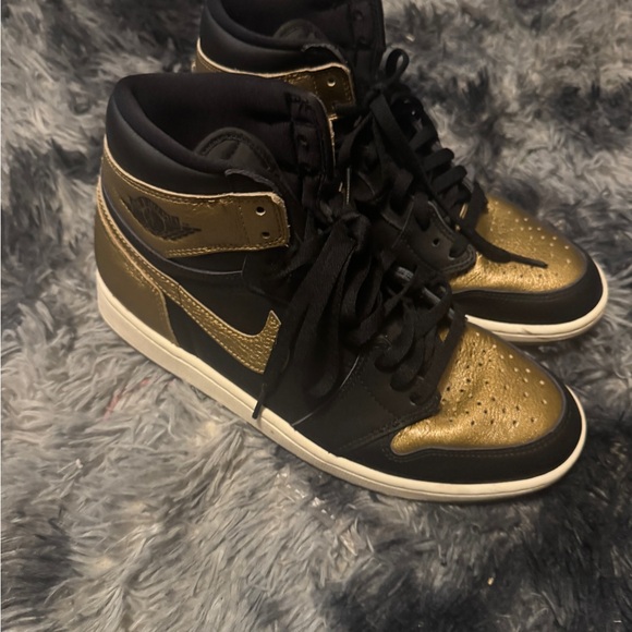 Black and Gold Nike High Top Dunks - Picture 5 of 5